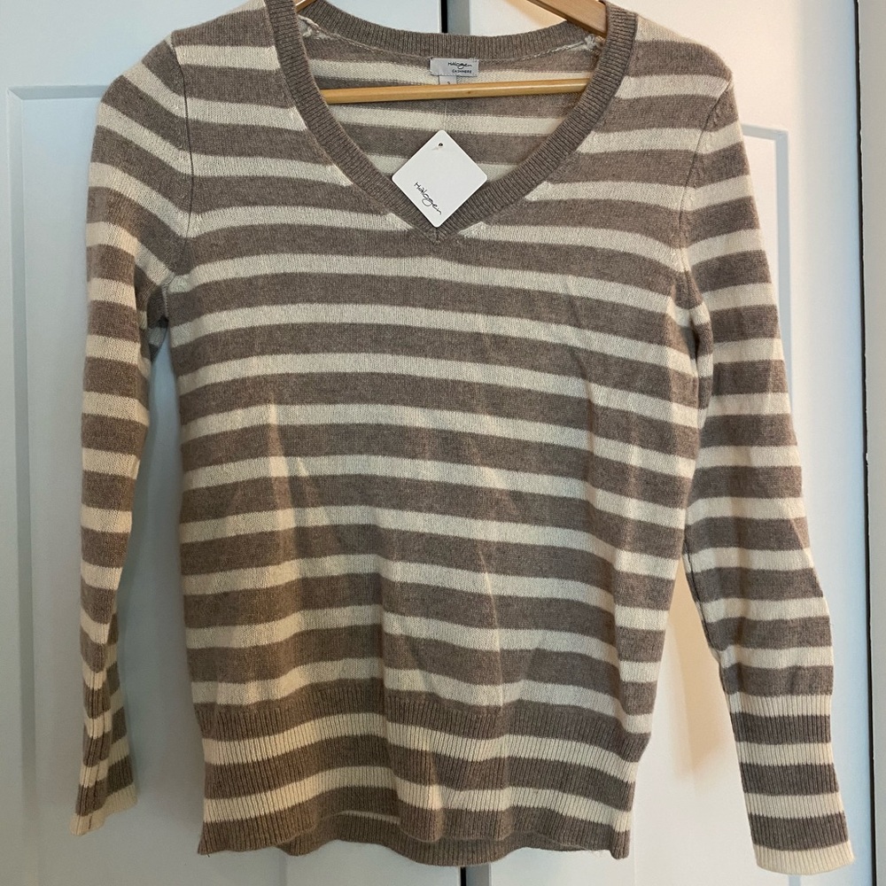 Halogen cashmere striped sweater